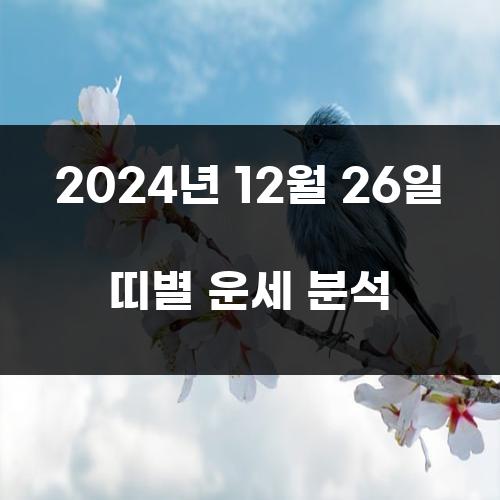 2024년 12월 26일 띠별 운세 분석